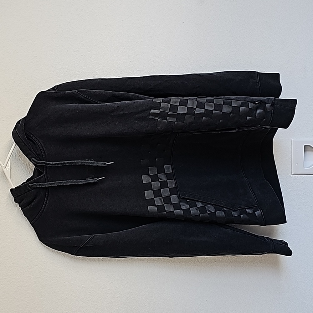 Vans black hoodie with checkered pattern